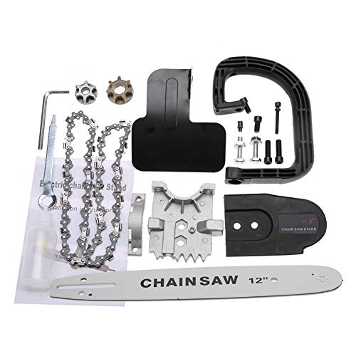 Qinlorgo Electric Chainsaw BracketChainsaw Bracket Electric Chain Saw Bracket Set Woodworking Chainsaw Converter for Angle Grinder