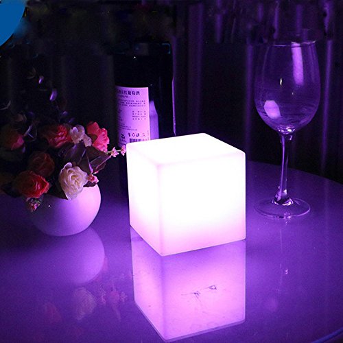 Coolqing Waterproof Floating 10cm/4inch Led Cube Lights, Rgbw Color Changing Night Cube Table Lamp Pool Light