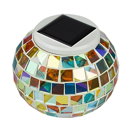 Immoso Color Changing Solar Powered Glass Ball Led Garden Lights, Rechargeable Solar Table Lights, Outdoor Waterproof