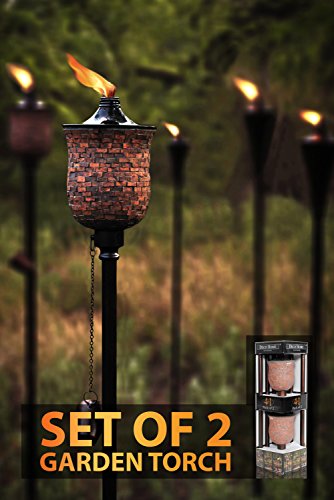 Deco Home Tiki Torch 4 in 1 Mosaic Tulip Jar Garden Torch 64-inch Deck Torch Table Torch or Regular Flame Torch